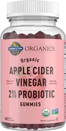 [BRSWYHQ3CIMGY3QY] Life Apple Cider Vinegar Probiyotik Gummies USDA Organik ACV Gummy Vitamins, 2 Milyar CFUs, Tüm Gıda Vitamini B12-60 Vegan, Digestion & Immunity for Digestion & Immunity