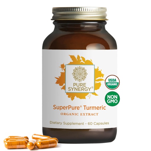 [BRSWK2YMCIMAI3Q7] Pure Synergy SuperPure Turmeric Extract | Organic Curcumin Supplement | 500 mg Turmeric Extract Capsules | Potent Support for Immune and Joint Health (60 Capsules)