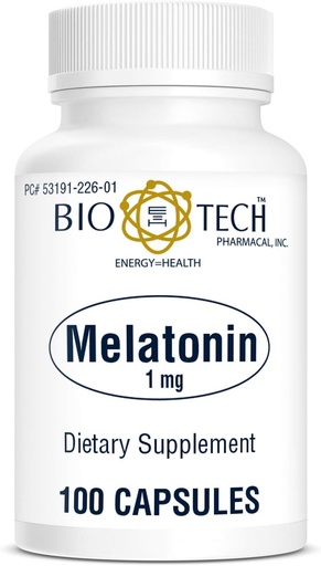 [BRSWIZ3RAJYBOD3G] Bio-Tech Pharmacal Melatonin (1 mg, 100 kapsúl)