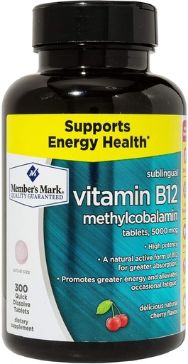 [BRSWKHYTOUJROCDX] Members Mark Sublingual Vitamin B12 5000mcg (300 Count)