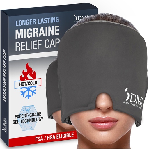 [BRSROCT4CAMAIELA] DMI Ultra Migraine Relief Cap | Natural Headache Relief | HSA & FSA Eligible | Migraine Mask and Headache Relief Hat | Gel Eye Mask | Ice Face Mask and Cold Cap for Migraines | Headache Ice Pack