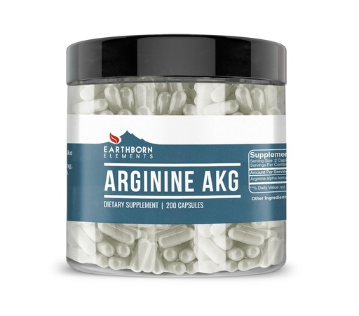 [BRSRMBL4OIBAYYIZ] Earthborn Elements Arginine AAKG 200 Capsules, Pure & Undiluted, No Additives