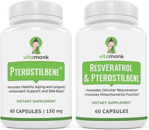 [BRSRAYIBB4HQGAL6] VitaMonk Longevity Duo - Resveratrol & Pterostilbene Power Pack