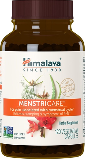 [BRSWKFYLAAPBKDYZ] Himalaya MenstriCare, 30 Day Supply - Supports PMS, Menstrual Cramp Relief, and Hormone Balance for Women - Vegan, Non-GMO, Gluten Free, 120 Capsules