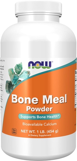 [BRSWIYTYAIMQEAI5] NOW Supplements, Bone Meal Powder with Calcium Carbonate and Magnesium Oxide, Natural Calcium Source, 1-Pound