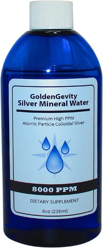 [BRSW2AILOEJQMDIV] 8000 PPM Premium Colloidal Silver - High PPM Liquid Trace Mineral Immune Support Supplement 8 oz. (236 ml).