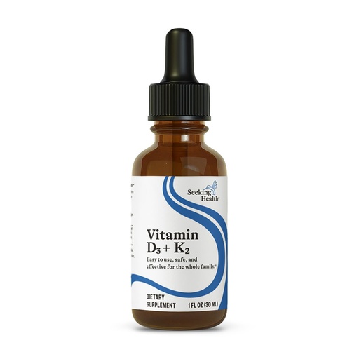 [BRSWGGQZA4MBY23H] Seeking Health Vitamin D3 + K2 Drops - Liquid Vitamin D & K Supports Immune System Function & Bone Health - Aids Calcium Absorption - Aids Healthy Blood Flow & Circulation - 1 Fl oz (30 ML)