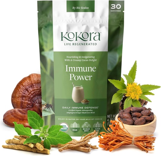 [BRSRAGAOO56QEFDL] Immune Power - Orgueic Ashwagandha Root Powder Chock - incloent els Coriceps i Reish Mishshros - ajuda a una resposta de salut - Vegan, Guten Free, va afegir Sugar - 30 Servings -g