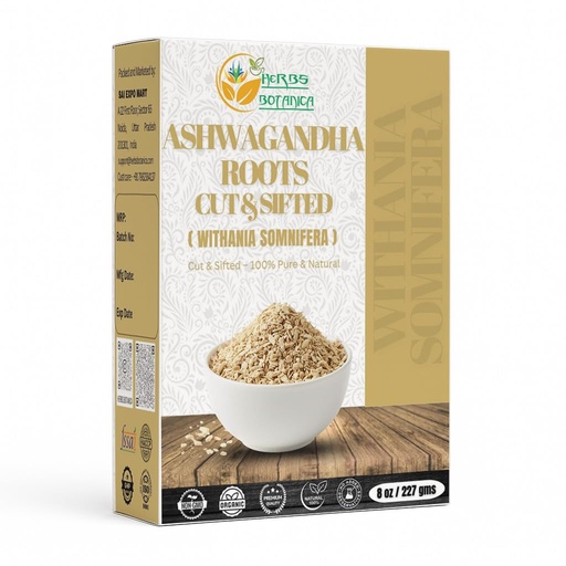 [BRSROAIHDICBUEQ6] Herbs Botanica Ashwagandha Root Tea Loose Leaf for Herbal Tea, Ashwagandha Tea Herb Supplements, Withania Somnifera for Immune Support and Strength 3-5 mm Cuts Size 8 Oz Package
