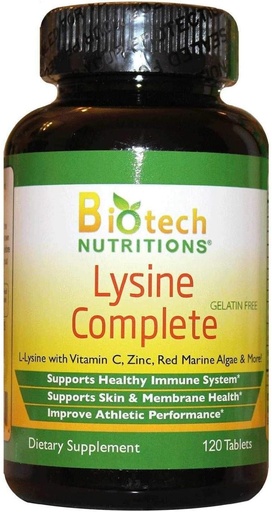 [BRSWIGINOJ4AK3I5] Lysine Complete Dietary Supplement, 120 Count