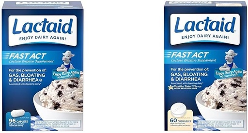 [BRSROAINOEHQGD3J] Lactaid Fast Act Lactose Intolerance Caplets with Lactase Enzyme, 96 Conde " Fast Act Lactose Intolerance Chewables with Lactase Enzymes, Vanilla, 60 Conde (Pack of 1)