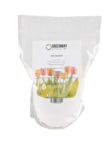 [BRSWIGQPAYARE2D4] Greenway Biotech, Inc. Zinc Sulfate Powder 35.5% Monohydrate Plus 16.5% Sulfur (5 Pounds)