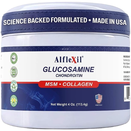 [BRSWIYAOPJYQ2GDK] Glucosamine Plus Chondroitin Cream with MSM & Collagen, Supports Healthy Joints, Joint & Muscle Pain Relief, Improves Mobility, Fast Absorption, and Moisturizes Skin, 4 Oz.