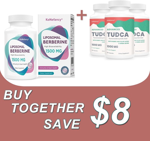 [BRSROHAFBYIBYAD2] Optimize Your Health with TUDCA Complex 3Pack and Liposomal Berberine 1500mg Bundle