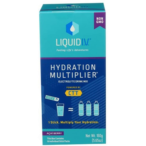 [BRSWYAQEA5YAA3TX] Liquid IV Acai Berry Hydration Multiplier Electrolyte Drink Mix, 5.65 OZ