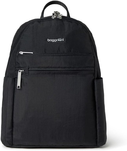 [BRSWGBIQA54A2YI4] Securtex® Anti-theft Vacation Travel Backpack 10x13" Slash-Resistant Nylon Daypack w/RFID, Black