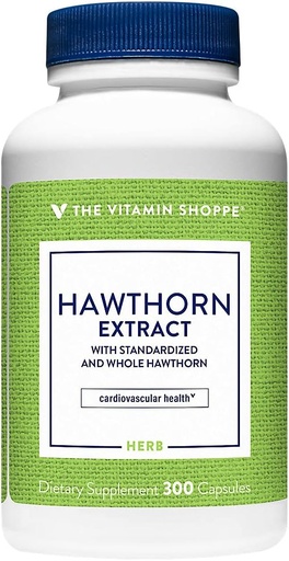 [BRSWIYTYOEDRC3LK] The Vitamin Shoppe Hawthorn Extract, with Standardized and Whole Hawthorn, Powerful Antioxidant That Supports Cardiovascular Health, Supports Cellular Health (300 Capsules)