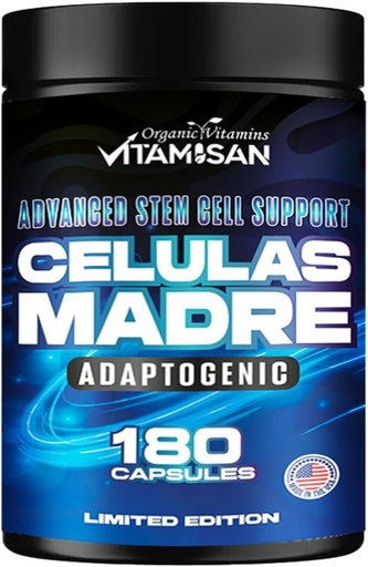 [BRSRAHAODINB4FL6] VITAMISAN Celulas Madres 180 Capsules - Stem Cell Blue Green Algae - Non GMO -Gluten Free AFA -Celula Madre Supplement - Lion's Mane Beta Glucan Supports Healthy Aging &amp; Promotes Immune Spirulina.