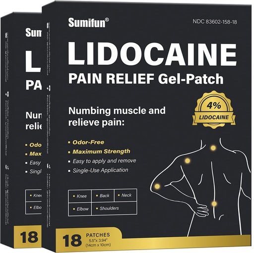 [BRSRAZQEOUFWO3YV] Sumifun 4% Lidocaine Pain Relief Patches - 36 Count Patches for Back, Shoulder, Muscle, Joints, Knee Pain Relief - Lower Back Pain Relief Products - Pain Patches Maximum Strength Lidocaine