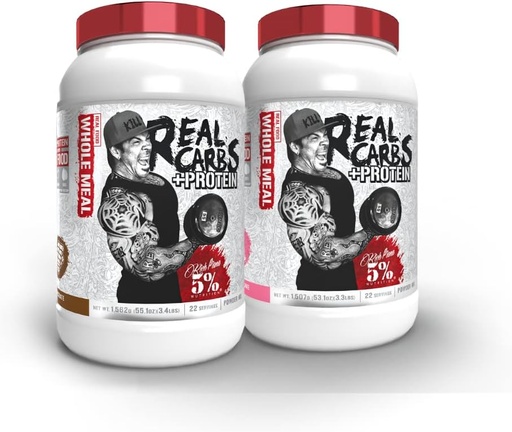 [BRSRMAANAV6REHTD] 5% Nutrition Real Carbs + Protein (2 Pack Bundle) | Clean Mass Gainer Protein Powder | Real Food Carbohydrate Fuel for Pre Workout/Post-Workout Recovery Meal (Chocolate + Birthday Cake)
