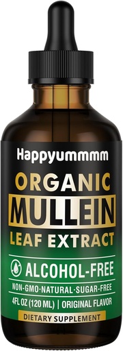 [BRSROCT4BMIW2DI4] Mullein Drops for Lungs Cleanse,Vegan Mullein Leaf Extract Tincture with Chlorophyll, Support Immune,Respiratory - 4 fl oz (120 ml)