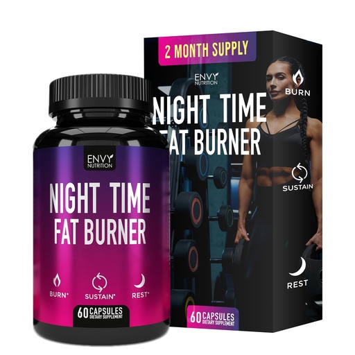 [BRSWGCT2PINRYFLG] Night Time Fat Burner Supplements with Green Coffee Bean Extract - 60 Capsules