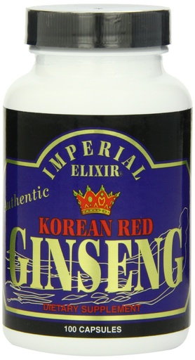 [BRSWIYQECZ7RQ33Y] Imperial Elixir, Korean Red Ginseng, 600 mg, 100 Capsules