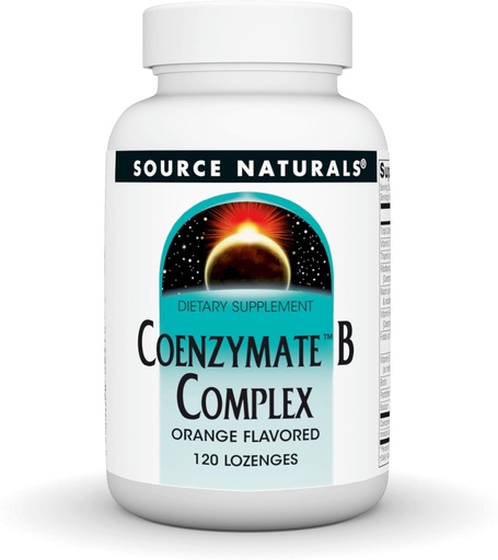 [BRSWIYQOAUMRA23U] Source Naturals Coenzymate B Complex - Orange Flavor That Melts in Mouth - B Vitamins - 120 Lozenges