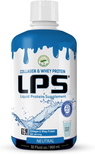 [BRSWIGQDAEPWM3DY] Nutritional Designs LPS Liquid Collagen & Whey Protein Supplement - Sugar-Free Non-GMO Drink - Promotes Healthy Skin & Hair for Men & Women (Neutral)