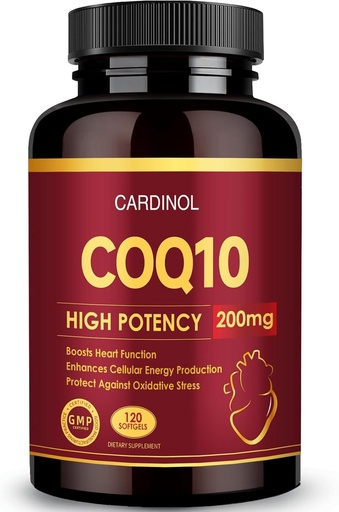 [BRSRAGQRBYGWE233] CoQ10 200mg Softgels amb PQ i Omega 3, màxima Absorció Coenzyme Q10, Acodiós contra el cor i l'Energia sanitària, 120 comte, 4 de mes, no-GMO
