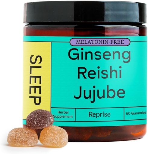 [BRSRMZA6CR7R63DK] Melatonin Free Natural Sleep Aid Gummies for Adults | NO Melatonin | Herbal Blend of Magnesium from Jujube & Reishi Mushroom - Deep Sleep Supplement & Relaxation for zzz, 60 Vegan Gummies