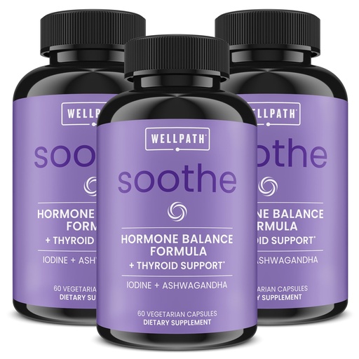 [BRSRMFL2AQMG2DYV] Soothe Hormone Balance for Women + Thyroid Support for Women (3-Pack) | Cortisol Manager, Mood Support, & Metabolism Booster | Adrenal Support | Rhodiola, Selenium, Iodine | Adaptogens, 180 ct