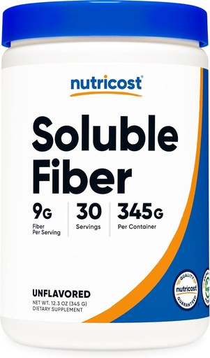 [BRSRAZIPCMCWA2T3] Nutricost Soluble Fiber (Unflavored) 30 Servings - Vegan, Non-GMO, Gluten Free