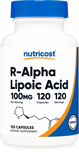 [BRSW2HA2O4AQ4A3P] Nutricost R-Alpha Lipoic Acid 100mg, 120 Capsules - Veggie Capsules, Non-GMO, Gluten Free