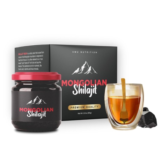 [BRSW22Y3OIHWEA33] AMU NUTRITION - Pure Mongolian Shilajit Resin - 80% Fulvic Acid - 50g | Harvested in Mongolia, 50g jar, trace mineral