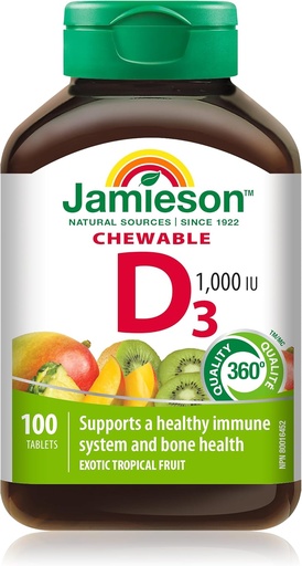 [BRSWG236PMPRGFIZ] Jamieson Laboratories 1,000 LU Natural Tropical Flavor Chewable Vitamin, 100 Count