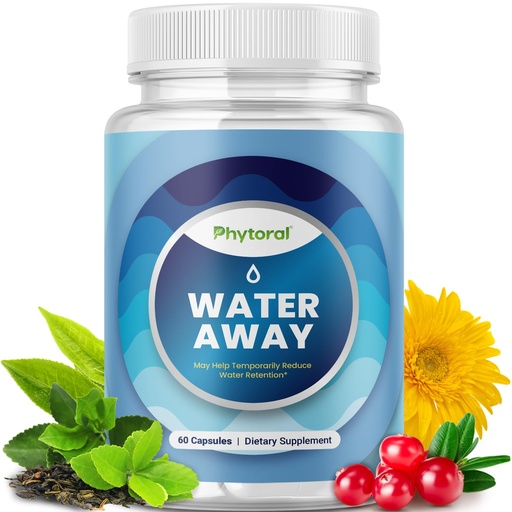 [BRSWECQDCEFG2ADL] Water Retention Pills for Women & Men - Herbal Diuretic Supplements - Fluid Retention Supplement with Dandelion Leaf Extract & Green Tea for Bloating Relief - Pills for Leg & Feet Swelling - 60 Count
