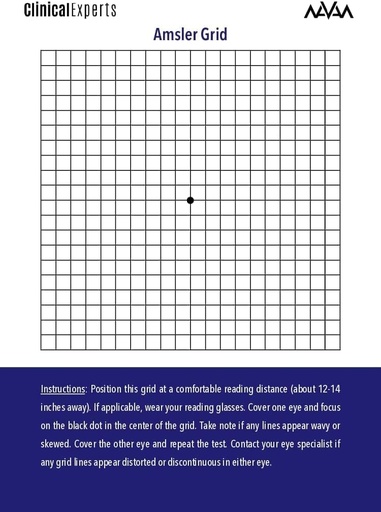[BRSRMFL5BYGR6AA7] Amsler Eye Grid with Magnetic Back - Daily Vision Screening Tool for Macular Degeneration & Glaucoma Patients by Clinical Experts (2 Pack)