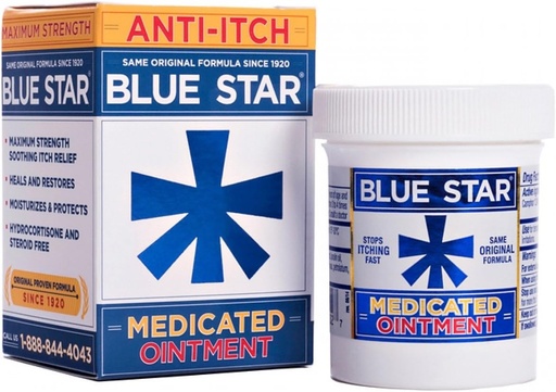 [BRSWKHAKDMAGCFY4] Blue Star Medicated Anti-Itch Ointment, 2oz Per Pack (2 Pack)