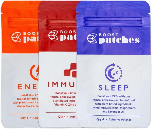 [BRSRMAIHDEHBU3D6] Energy Patches Variety Pack - Wellness Patch with Energy, b12, Caffeine and Other Natural ingredientss for Focus, Being Awake, Topical Patches