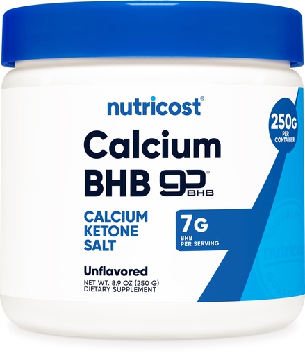 [BRSROHA7O4NGOHQV] Nutricost Calcium BHB (250g) Unflavored - Calcium Ketone Salt - Non-GMO Gluten-Free