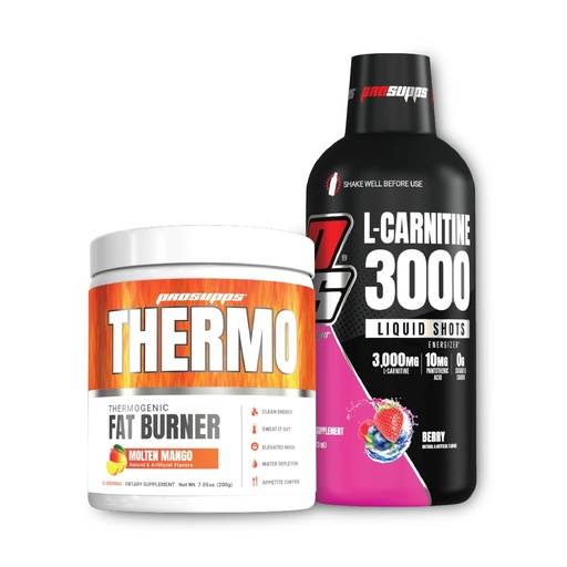 [BRSRAZQHBF7QMFA2] PROSUPPS Thermo Fat Burning Thermogenic Powder Molten Mango and 3000 L-Carnitine Berry - Weight Management and Pre Workout - Energy, Mood, Appetite Control