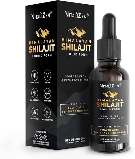 [BRSROBTQOIPREADA] Shilajit Pure Himalayan Organic Drops | 100% Natural Liquid Shilajit Drops | for Detox, Immune Support, Energy | Himalayan Shilajit Liquid Drops with Fulvic Acid and Trace Minerals | 30ml