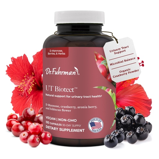 [BRSRAGTRBZ7QOALB] Dr. Fuhrman. Ut Biotect Urinary Tract Supplement | Wholefood Cranberry Pills for Women Made in The USA | D-Mannose, Aronia Berry, and Cranberry | Cleanses and Protects The Urinary Tract | 120 Caps