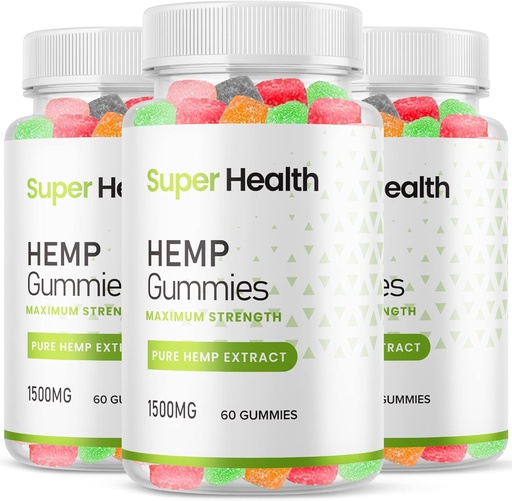 [BRSROYLQAUPGGHLV] (3 Pack) Super Health Hemp Gummies - Official Formula - Super Health Gummies Extra Strength with 25mg Per Gummy and 1500mg per Bottle, Assorted Flavors Gummies Maximum Strength New 2023 (180 Gummies)
