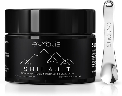 [BRSROBIZBVYQYF3F] Pure Himalayan Organic Shilajit Resin, Max Potency Gold Grade Shilajit Supplement for Men & Women Natural Energy Boost & Immune Support with 85+ Trace Minerals & Fulvic Acid (60 Grams, 120 Serving).