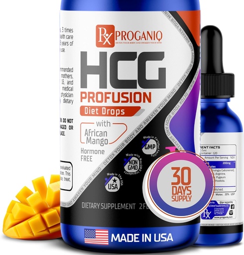 [BRSROZY6CMOQIYD4] X PROGANIQ Profusion HCG Drops - Advanced Weight Management Formula with African Mango - Hormone Free Drops for Women & Men - Made in The USA - HCG Drops for Weight Management - 30 Day Supply