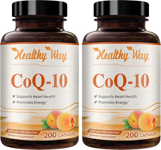 [BRSWGGADCVYWEYLG] Coenzym Q10 200mg CoQ10 Supplement - En gang daglig Coq 10 200mg Powder Capsules for Sund Heart Antioxidant and Energy Support - Non- GMO Quick Absorption Ubiquinone Q10 Coenzym (400 Servere)