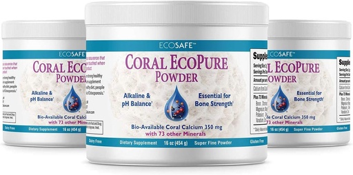 [BRSWG2YYCMBBOHQ6] Coral Ecopure Powder, Coral Calcium Powder Supplement with Coral Minerals - 16 Ounces