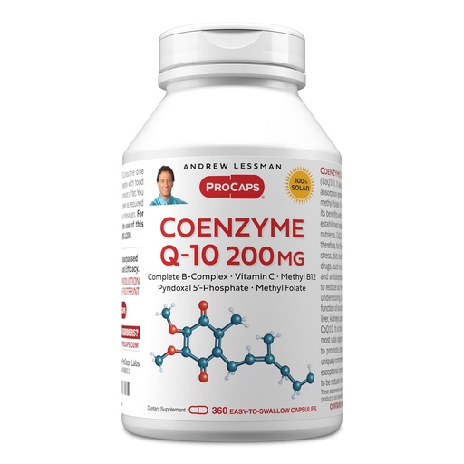 [BRSWKHQQOQPQAED6] ANDREW LESSMAN Coenzyme Q-10 200 mg 360 Capsules - Essential for Energy Production and Optimum Key Organ Function, Anti-Oxidant Support, Depleted by Aging, Plus B-Complex. Easy to Swallow Capsules | 200 mg Coenzyme Q10, CoQ10, B-Complex, Antioxidant Support, Easy-to-Swallow Capsules.